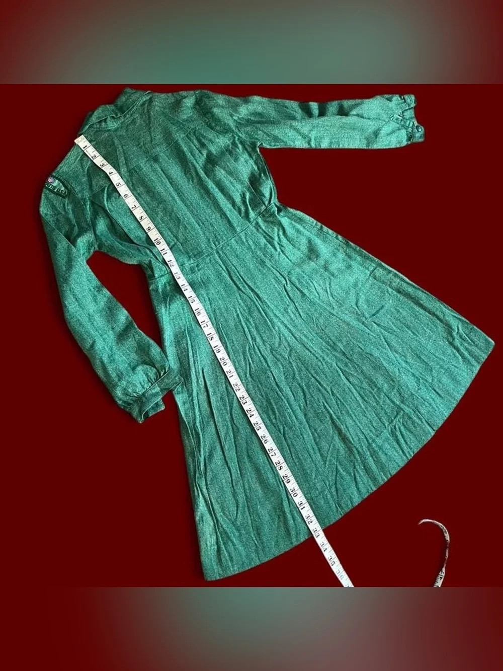 1950s TRUE VINTAGE • RARE 50s Girl Scouts Long Sleeve Cotton Mini Dress
